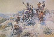 Charles M Russell Mad Cow oil painting artist